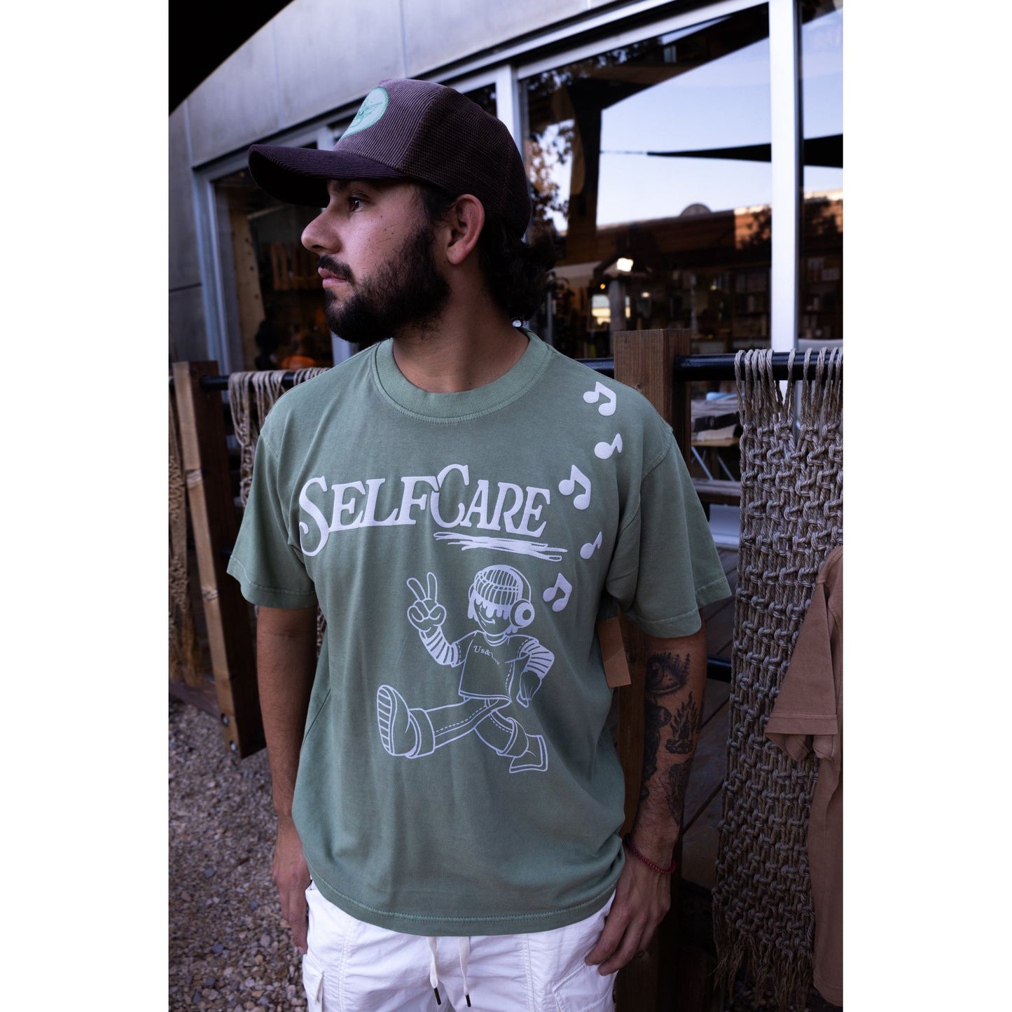 Oil green Self Care Character t-shirt