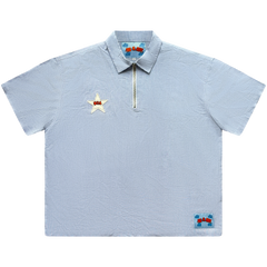 Baseball Quarter Zip Pin Stripe Polo
