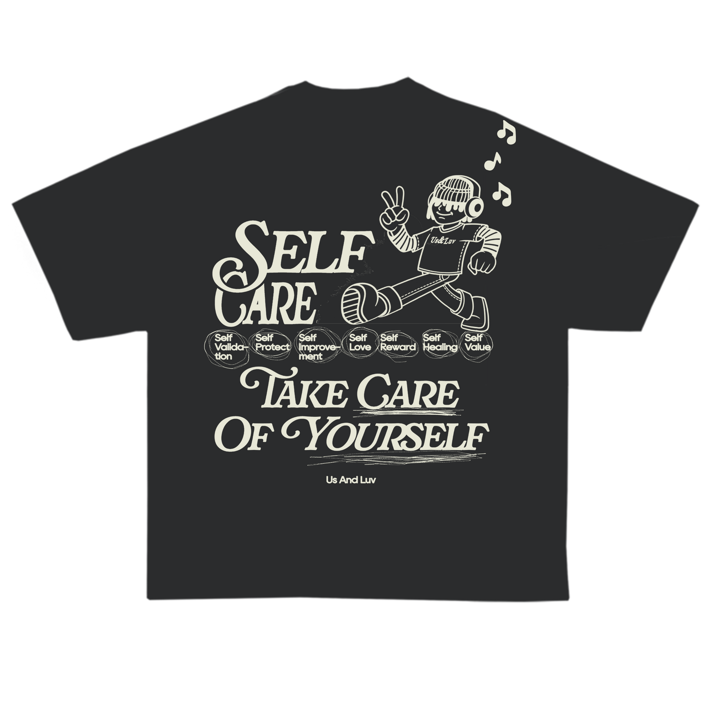 Self care Vintage black t-shirt