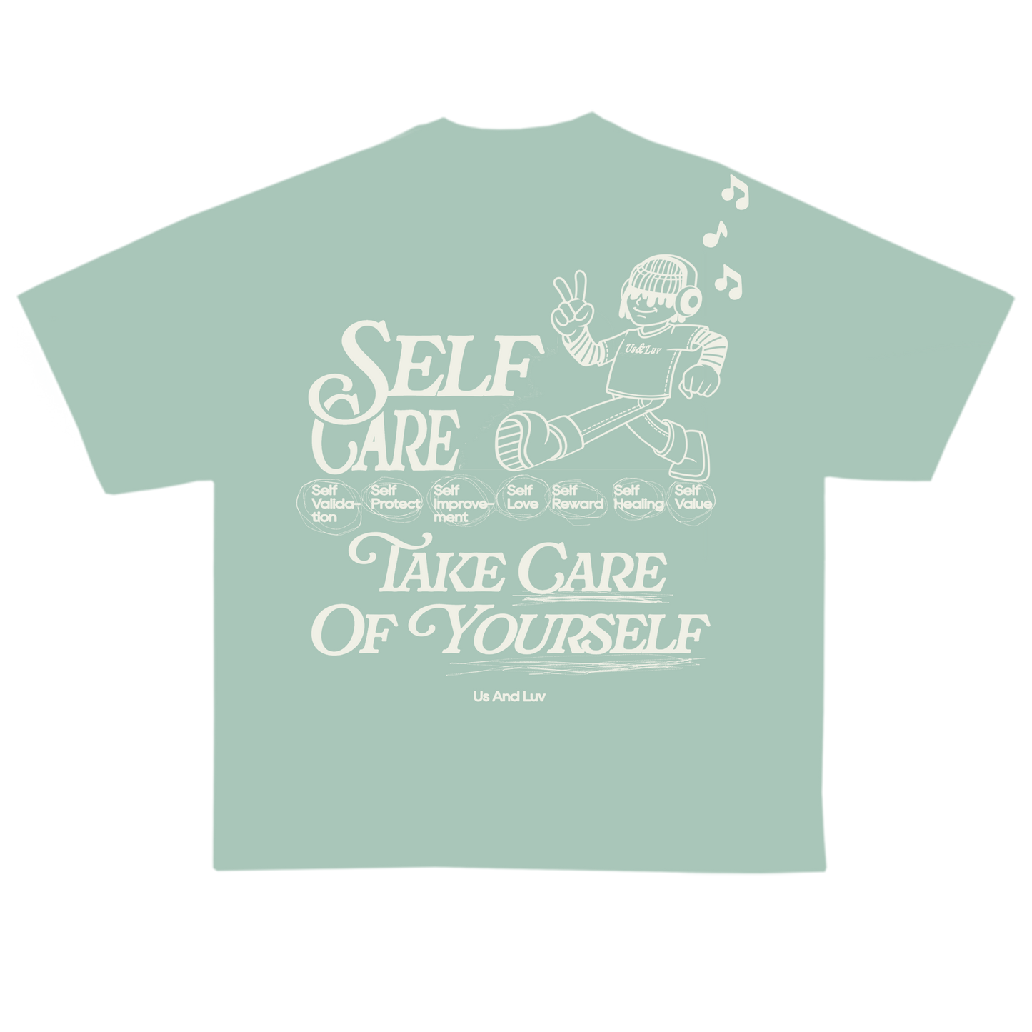 Oil green Self Care Character t-shirt